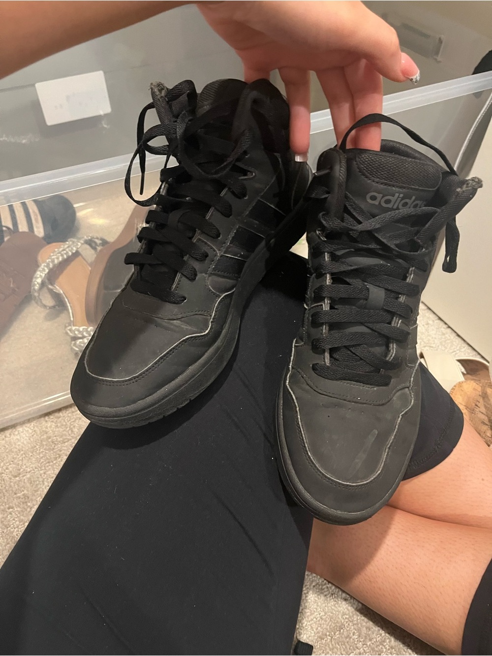 adidas Men’s Black Mid-Top Sneakers